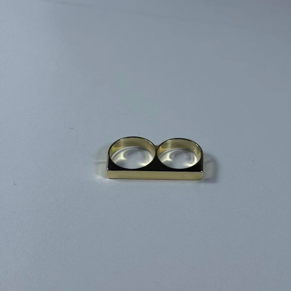 gold Double Finger Cutout Ring